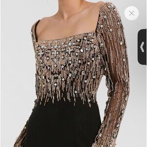 MAC DUGGAL
Beaded Square Neck Long Sleeve Jersey Gown stylee number 2256